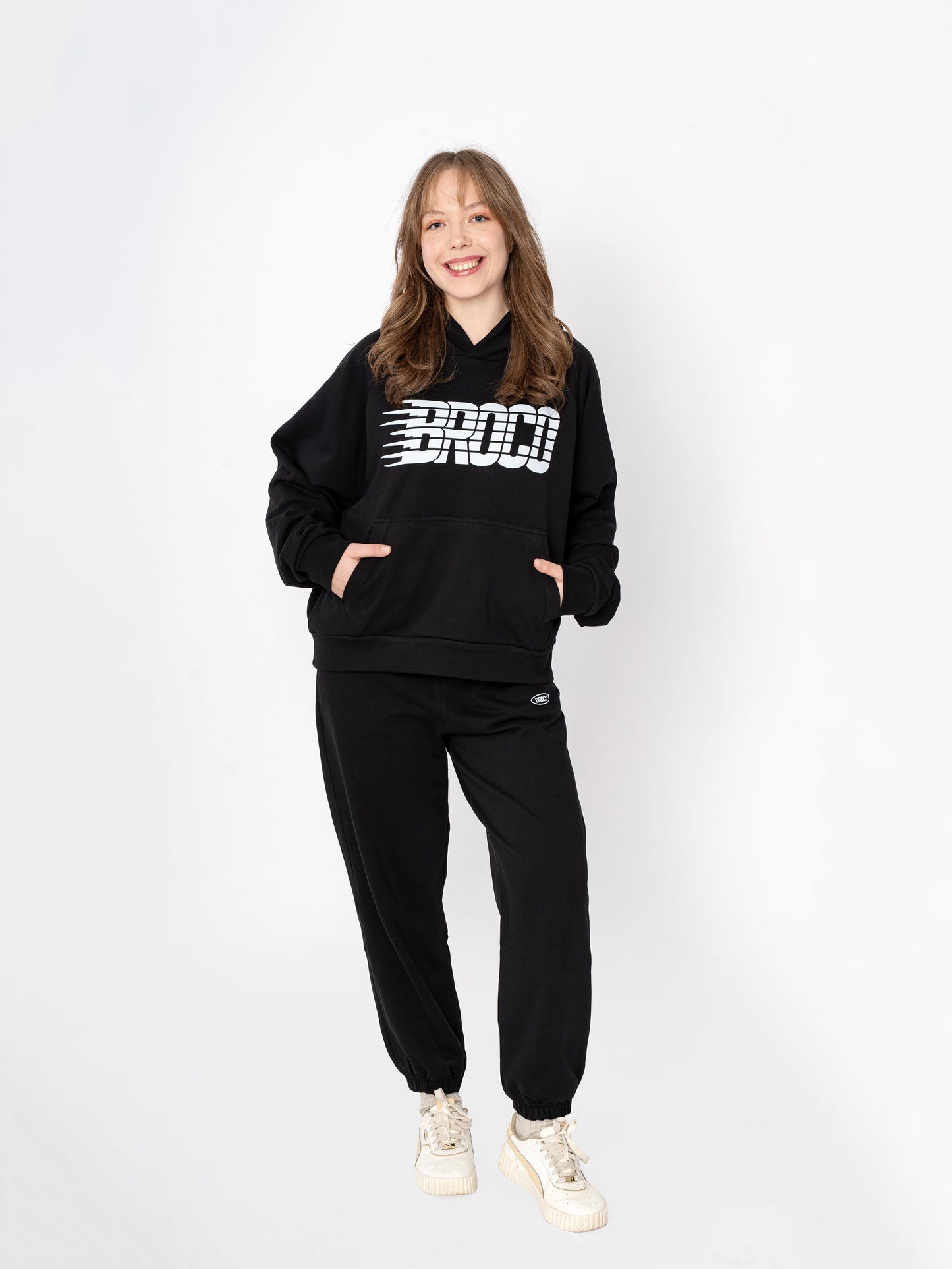 Unisex Oversize Siyah Baskılı Broco Cut Sweatshirt