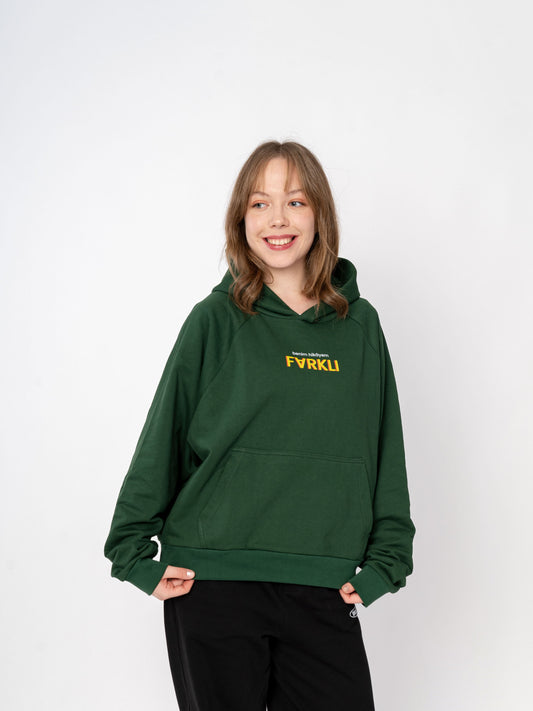 Unisex Oversize Yeşil Baskılı Farklı Sweatshirt