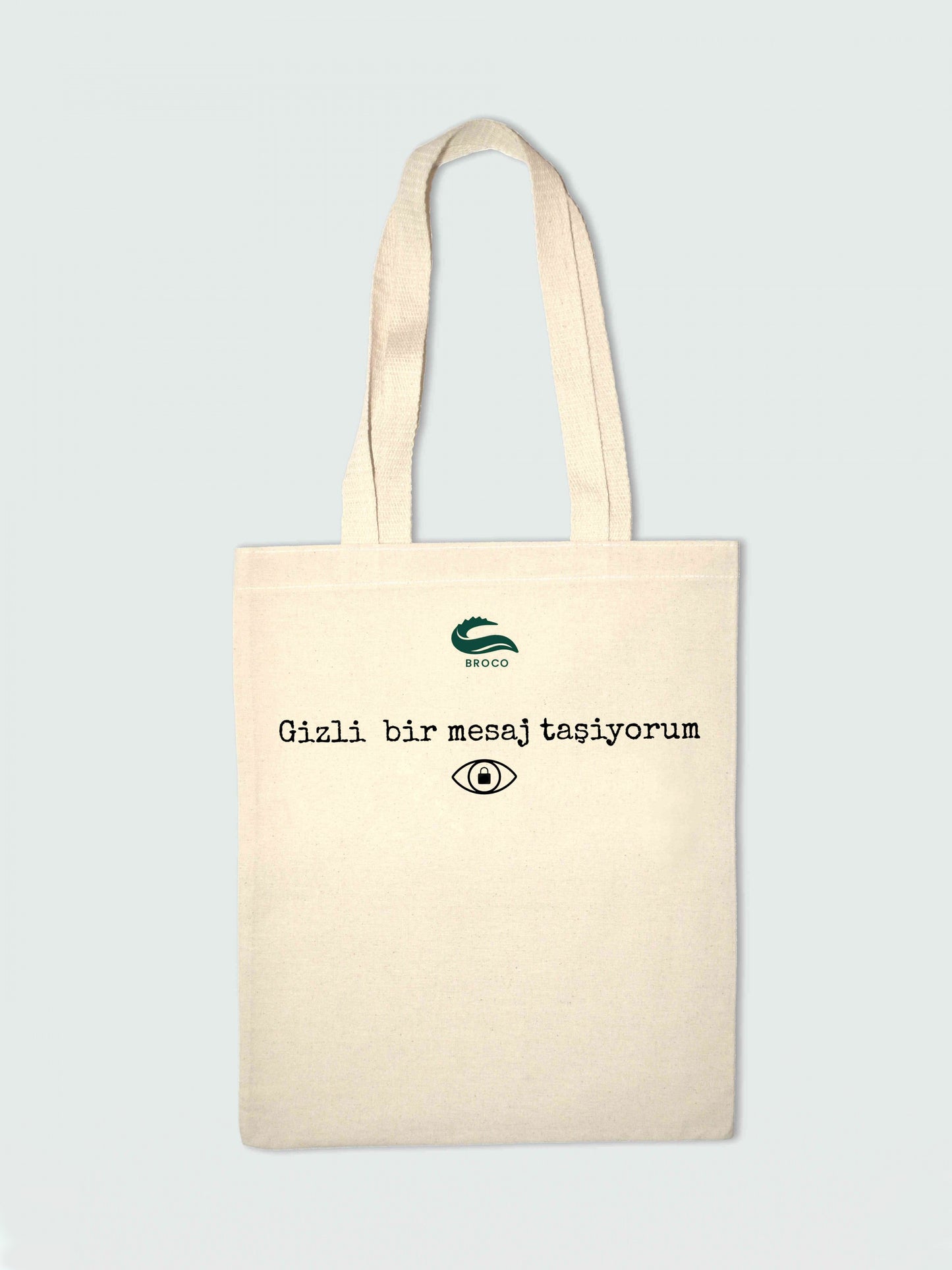 Bez Çanta Baskılı "Gizli bir mesaj taşiyorum"