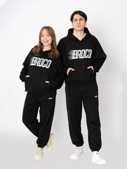 Unisex Oversize Siyah Basic Eşofman Altı