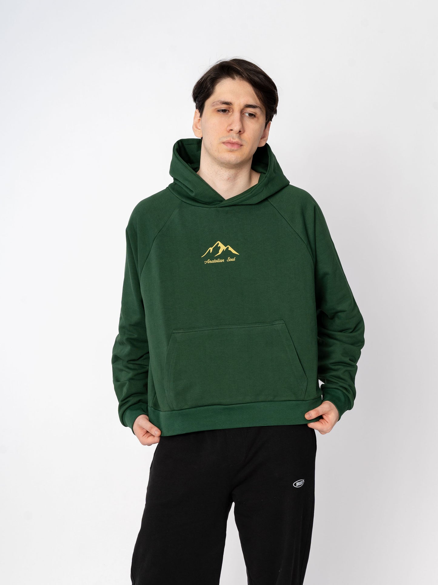 Unisex Oversize Yeşil Baskılı Anatolian Soul Sweatshirt