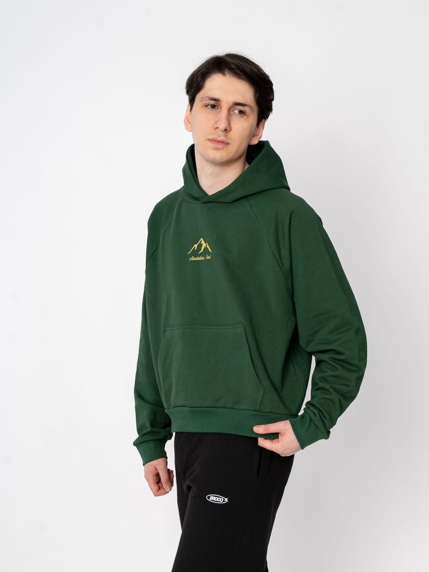 Unisex Oversize Yeşil Baskılı Anatolian Soul Sweatshirt