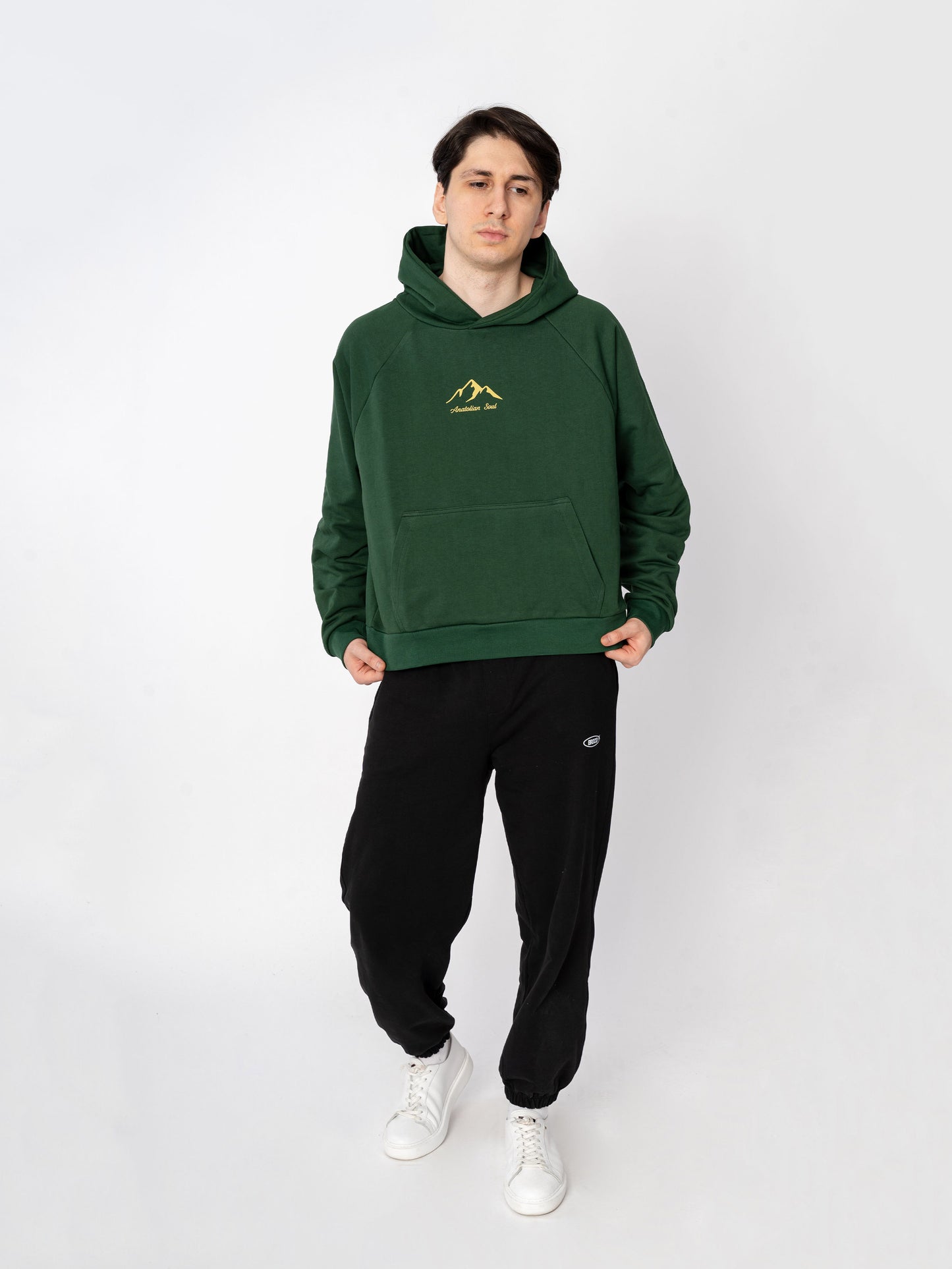 Unisex Oversize Yeşil Baskılı Anatolian Soul Sweatshirt