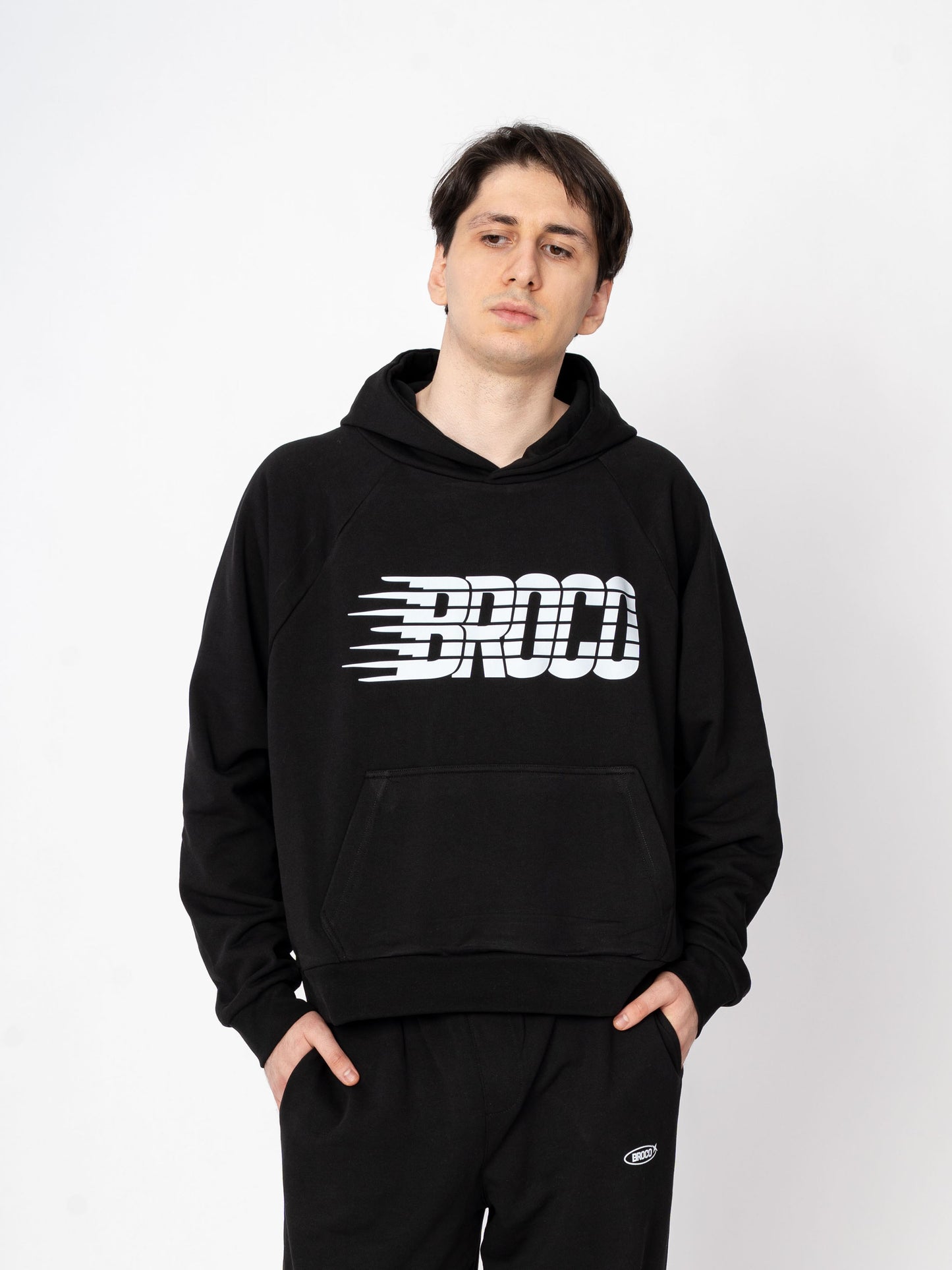 Unisex Oversize Siyah Baskılı Broco Cut Sweatshirt