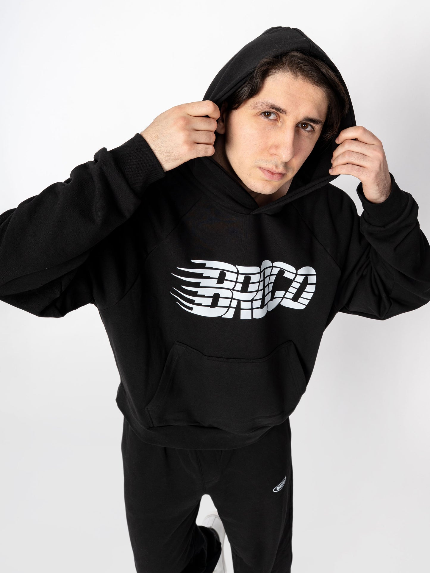 Unisex Oversize Siyah Baskılı Broco Cut Sweatshirt