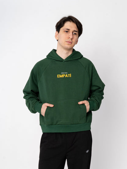 Unisex Oversize Yeşil Baskılı Empati Sweatshirt