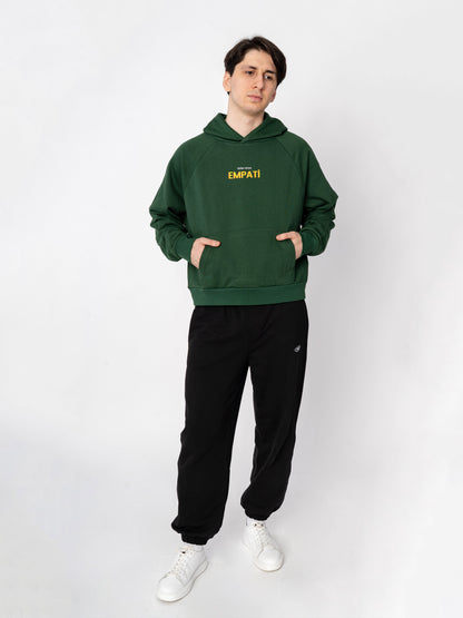 Unisex Oversize Yeşil Baskılı Empati Sweatshirt