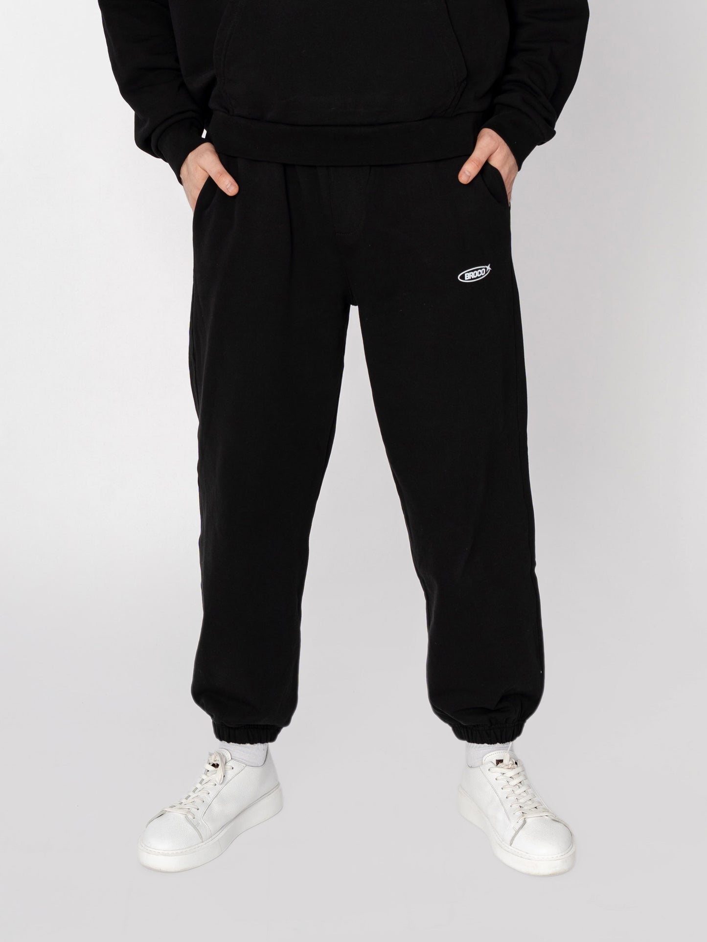 Unisex Oversize Siyah Basic Eşofman Altı