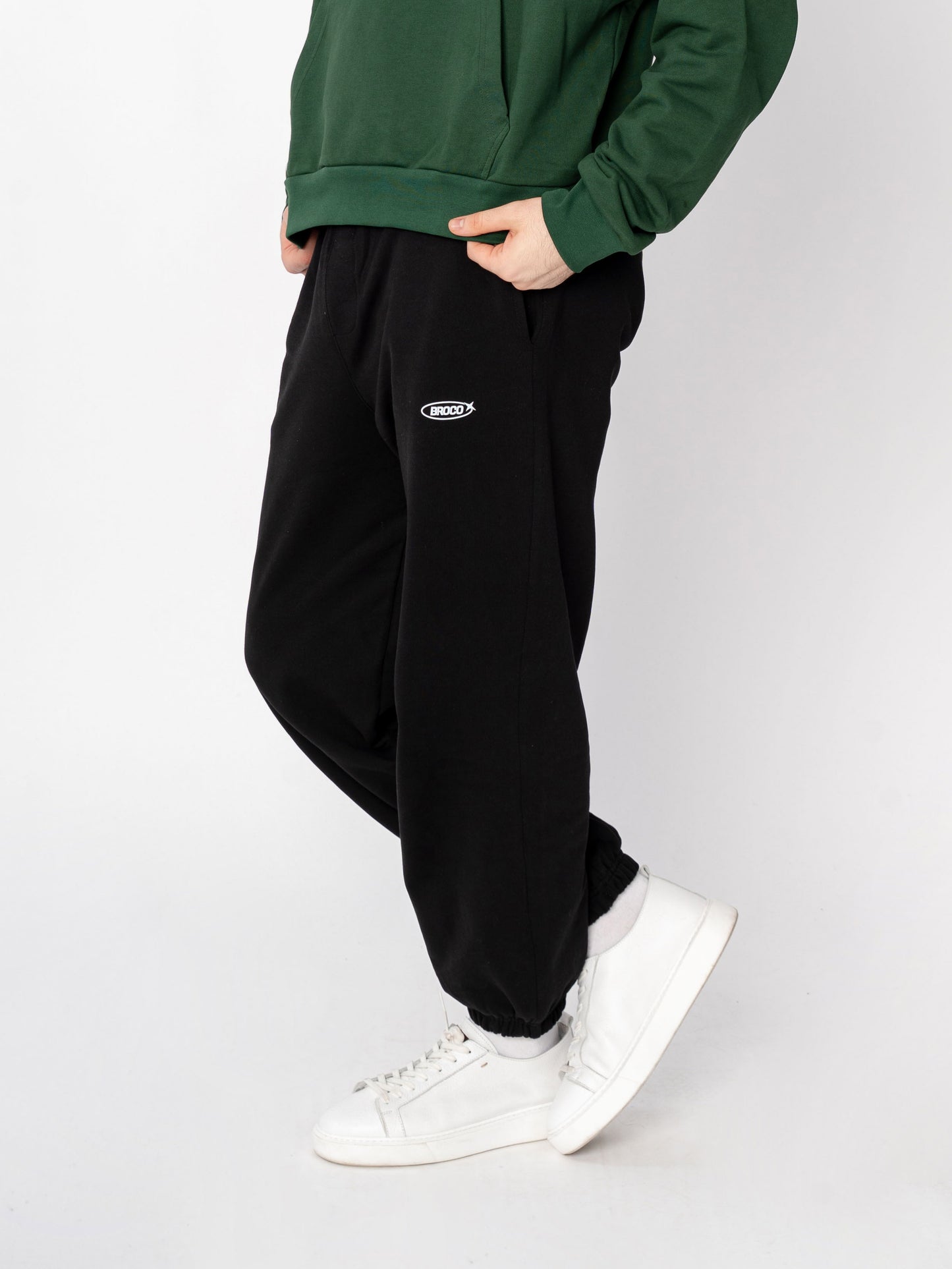 Unisex Oversize Siyah Basic Eşofman Altı