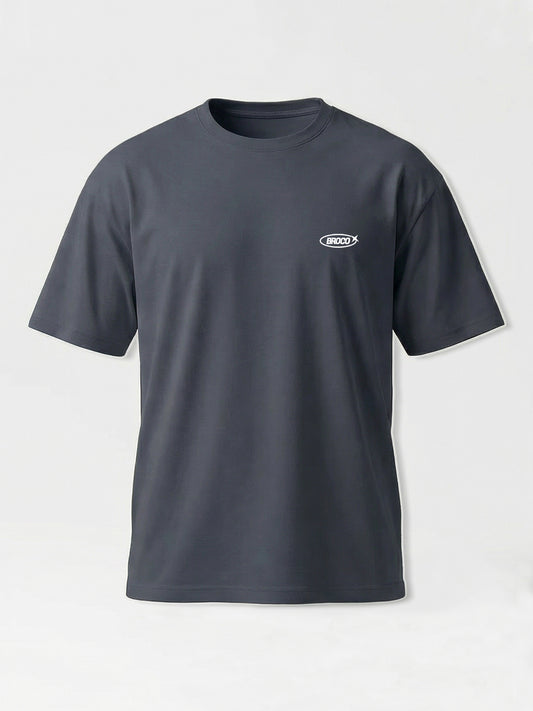 Erkek Oversize Lacivert Basic Broco T-shirt