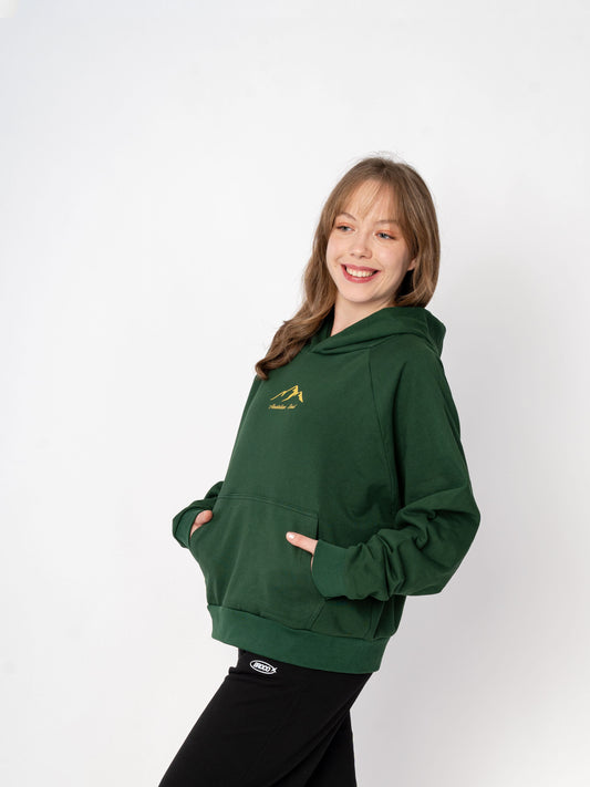 Unisex Oversize Yeşil Baskılı Anatolian Soul Sweatshirt