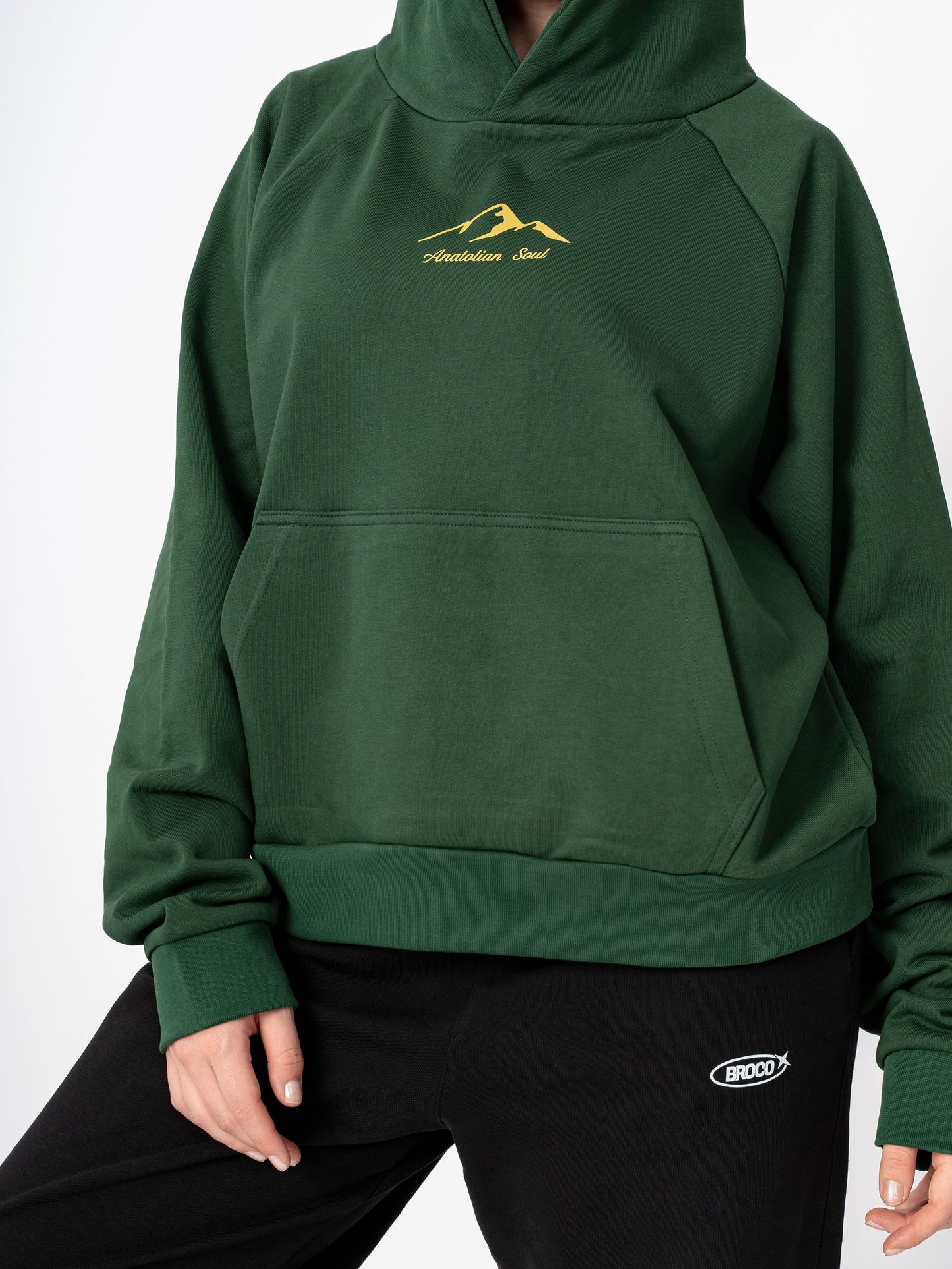 Unisex Oversize Yeşil Baskılı Anatolian Soul Sweatshirt