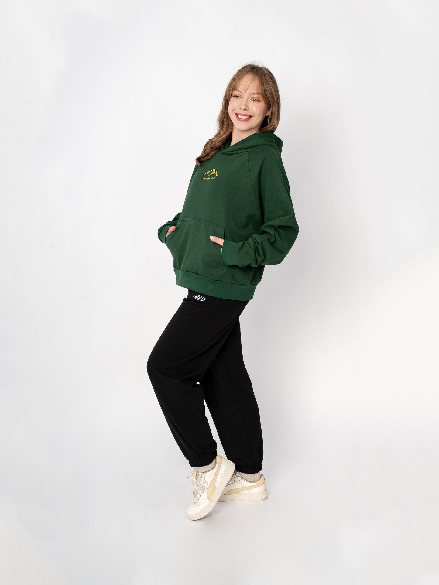 Unisex Oversize Yeşil Baskılı Anatolian Soul Sweatshirt