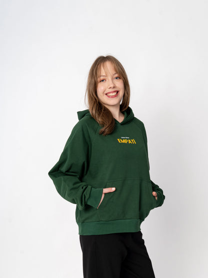 Unisex Oversize Yeşil Baskılı Empati Sweatshirt
