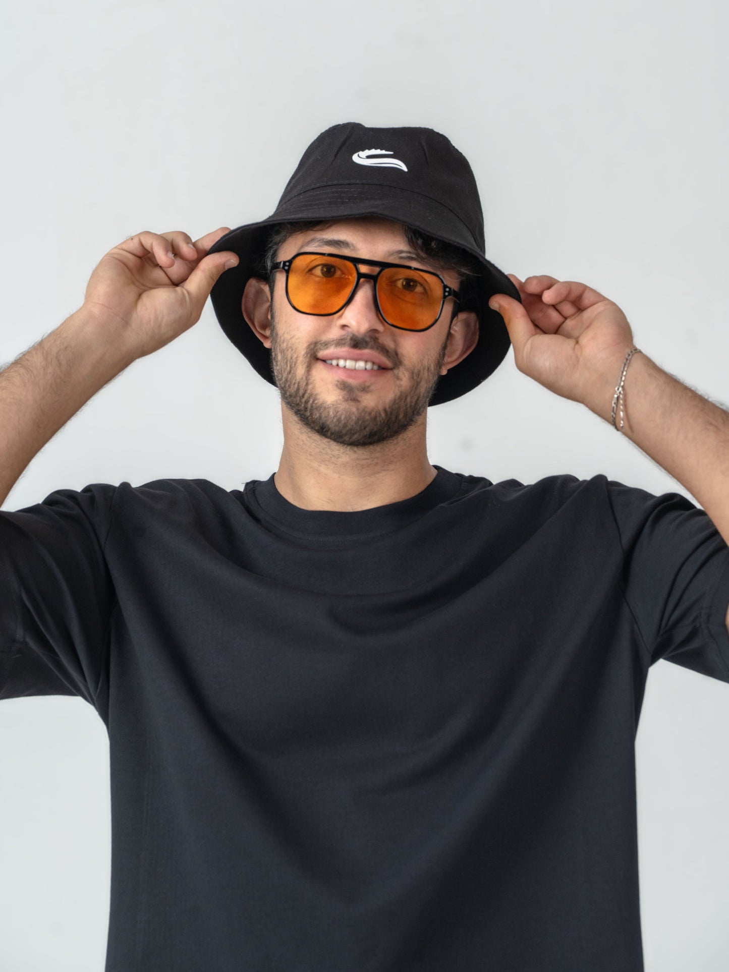 Unisex Siyah Basic Kova Şapka