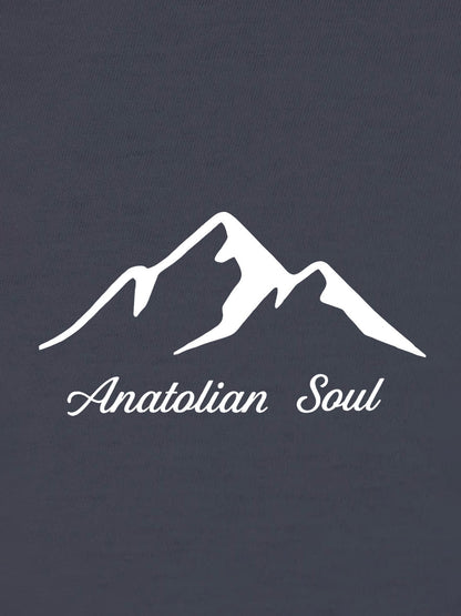 Kadın Oversize Lacivert Anatolian Soul Crop T-shirt