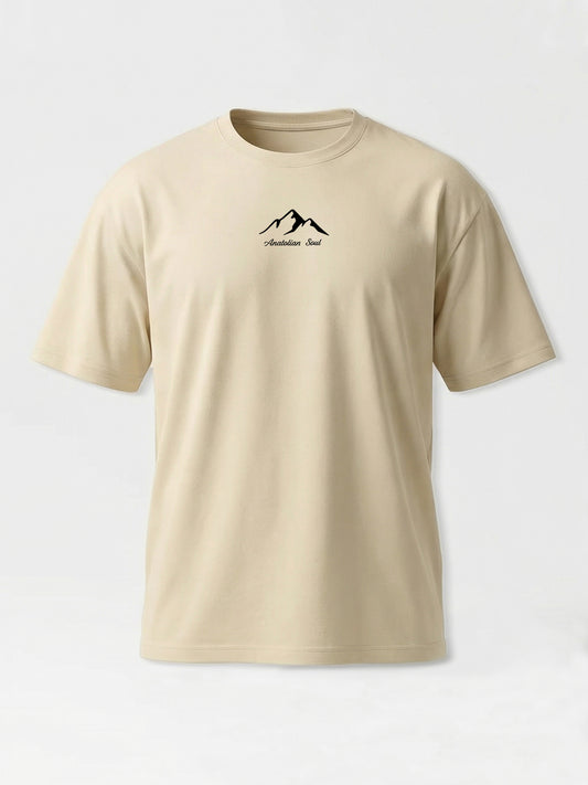 Erkek Oversize Bej Anatolian Soul T-shirt