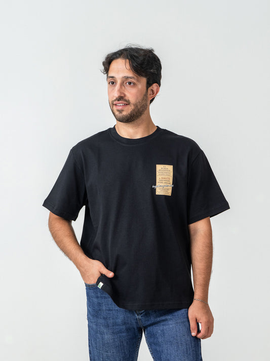 Unisex Oversize Siyah Bilet T-shirt