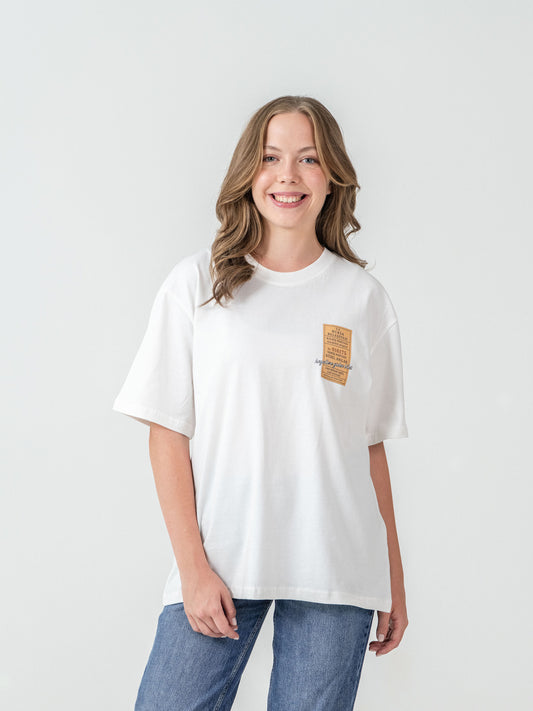 Unisex Oversize Beyaz Bilet T-shirt