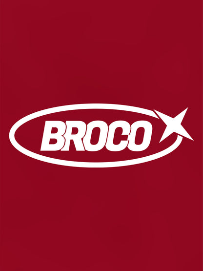 Kadın Oversize Kırmızı Broco Logo Crop T-shirt