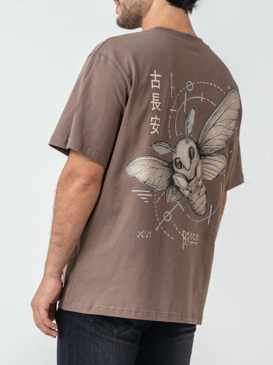 Unisex Oversize Kahve İpek Yolu T-shirt