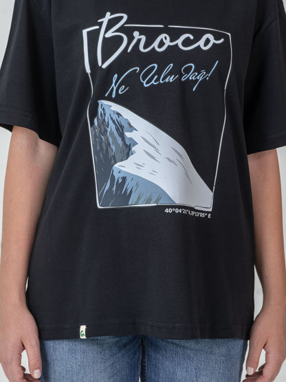 Unisex Oversize Siyah Uludağ T-shirt