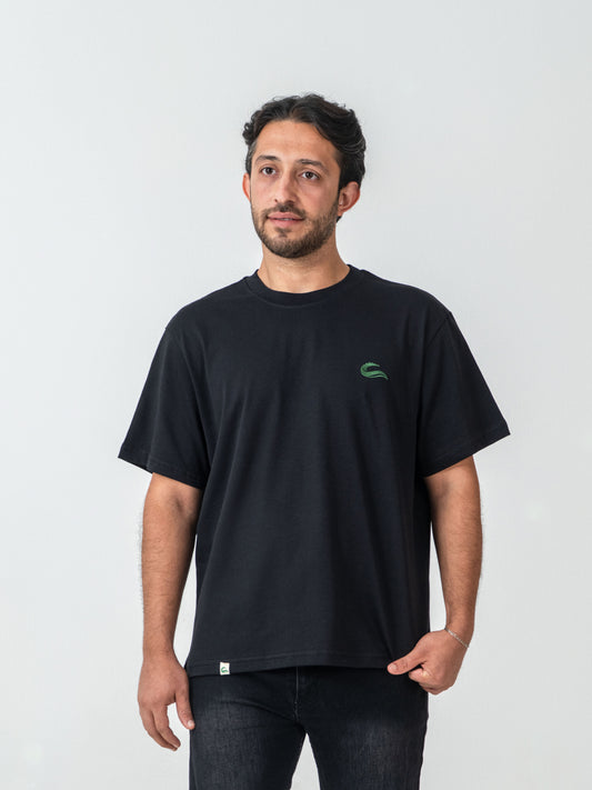 Unisex Basic Siyah Oversize T-shirt