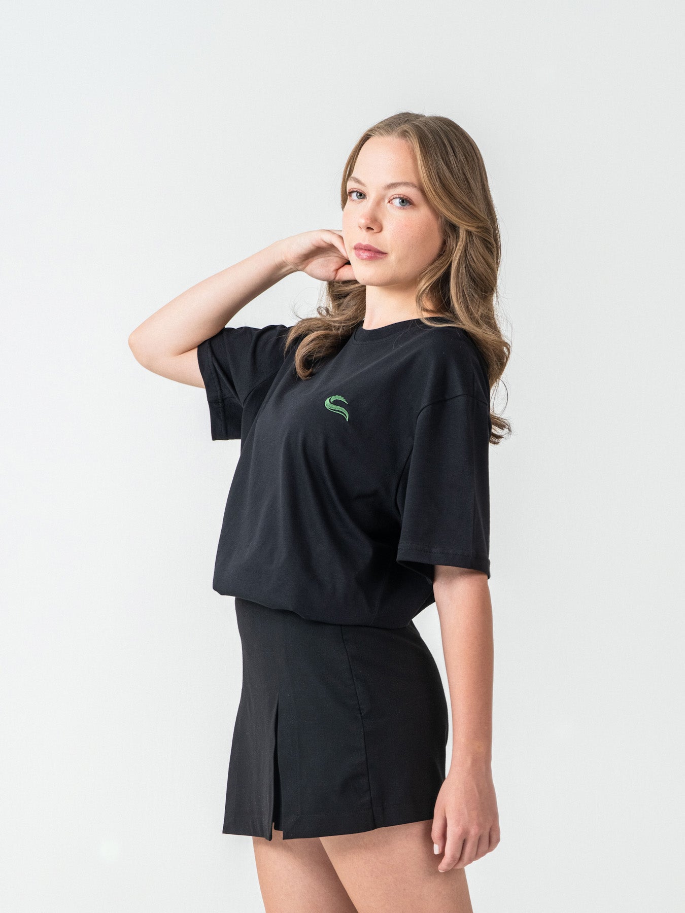 Unisex Basic Siyah Oversize T-shirt
