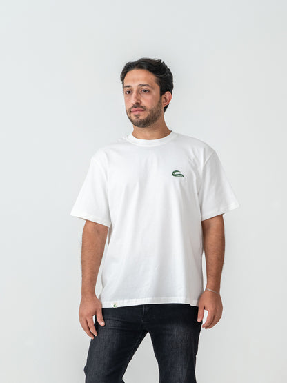 Unisex Basic Beyaz Oversize T-shirt