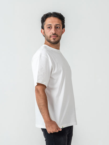 Unisex Basic Beyaz Oversize T-shirt