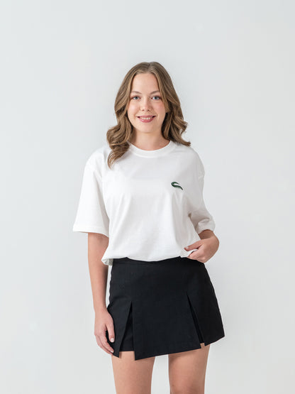 Unisex Basic Beyaz Oversize T-shirt