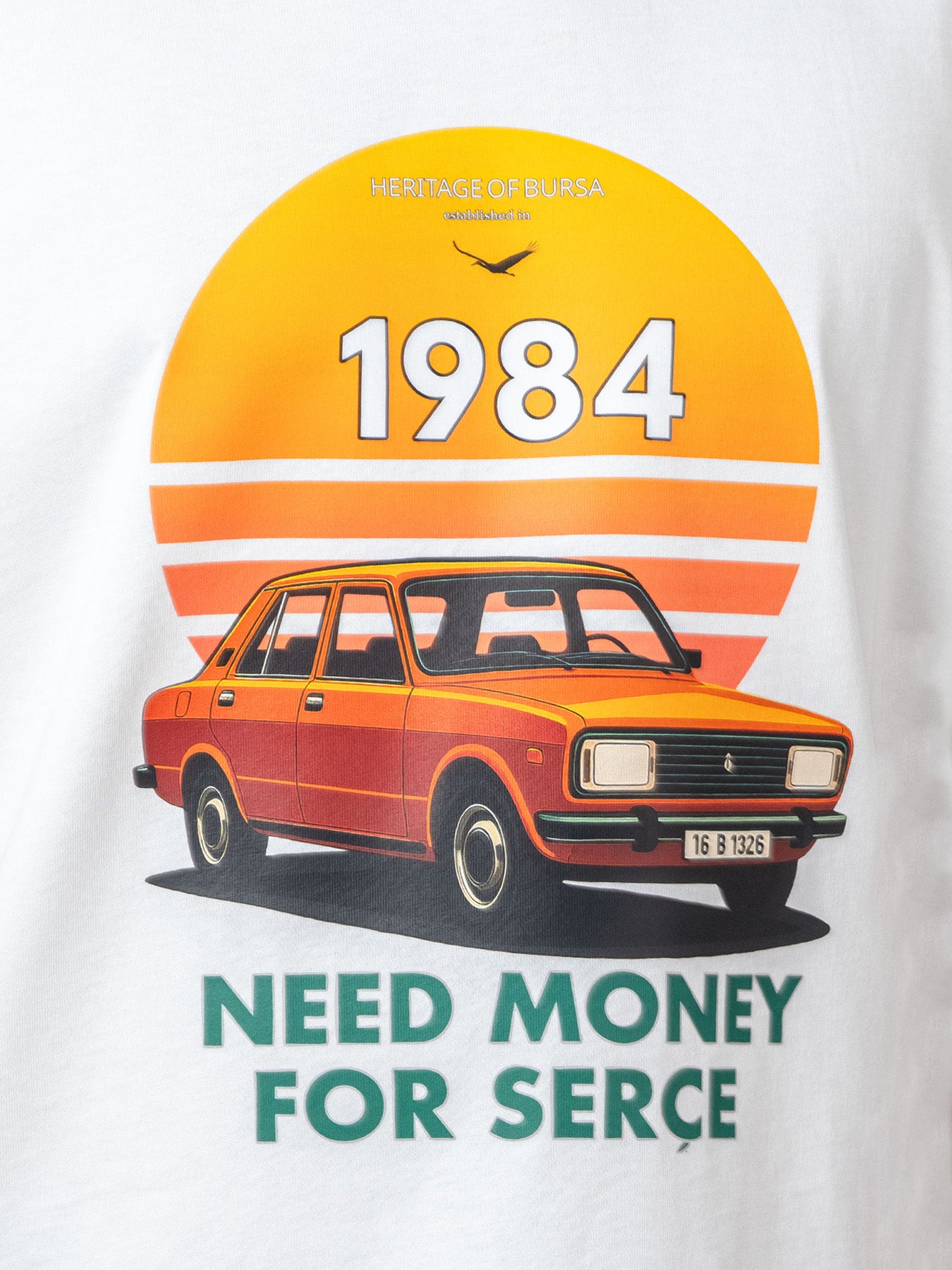 Unisex Oversize Beyaz Serçe T-shirt