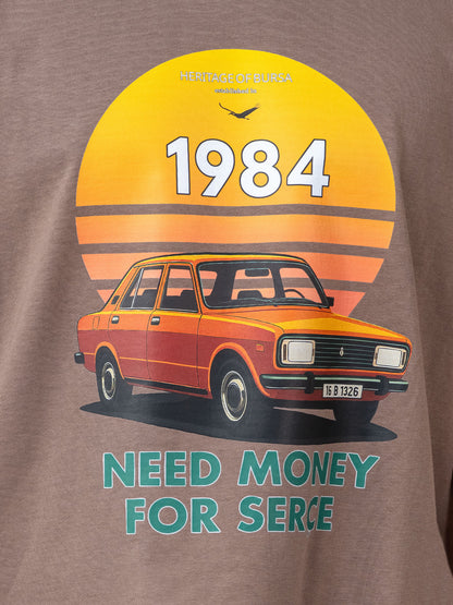 Unisex Oversize Kahve Serçe T-shirt