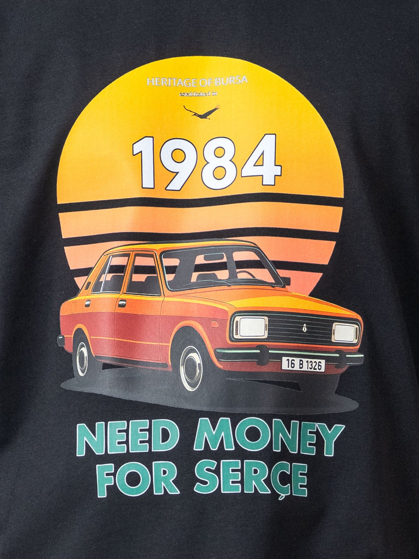 Unisex Oversize Siyah Serçe T-shirt